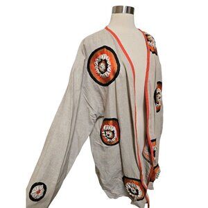 Womens Vintage‎ Tunic Cardigan Topper Plus Size 22 Ethnic Theme Shells